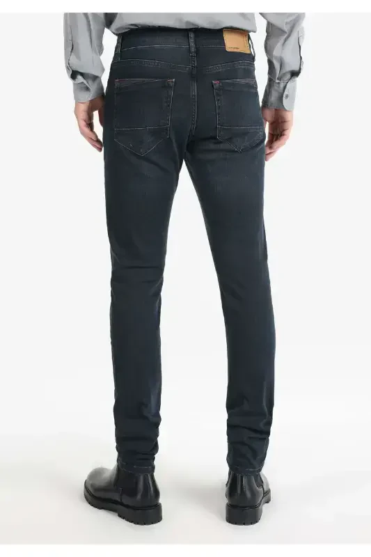 041 Danny Slim Fit Low Rise Straight Leg Dark Blue Men's Pants - 2