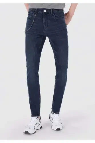 041 Danny Slim Fit Low Waist Straight Leg Dark Blue Men's Pants - 6