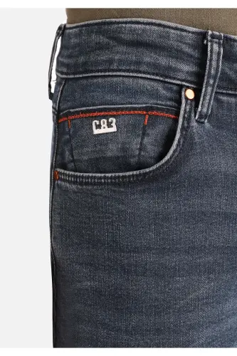 041 Danny Slim Fit Low Waist Straight Leg Dark Blue Men's Trousers - 4