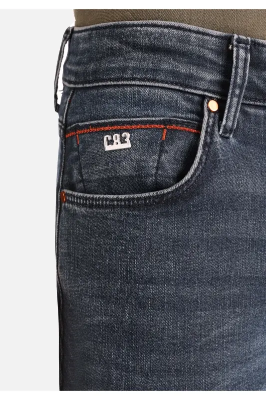 041 Danny Slim Fit Low Waist Straight Leg Dark Blue Men's Trousers - 4