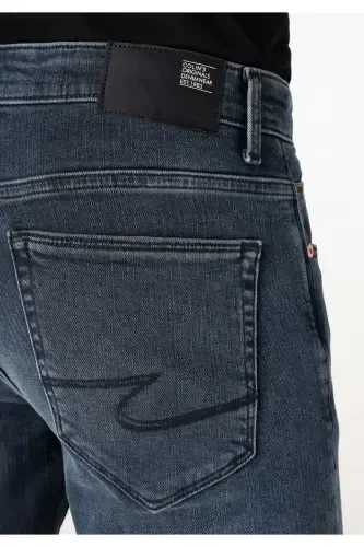 041 Danny Slim Fit Low Waist Straight Leg Dark Blue Men's Trousers - 6