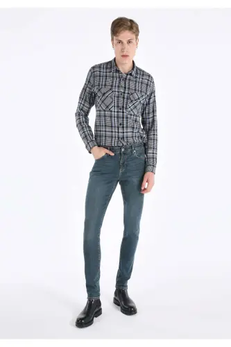 041 Danny Slim Fit Pastki Bel To'g'ri Oyoqli Erkaklar Jinsi Shimini - 1