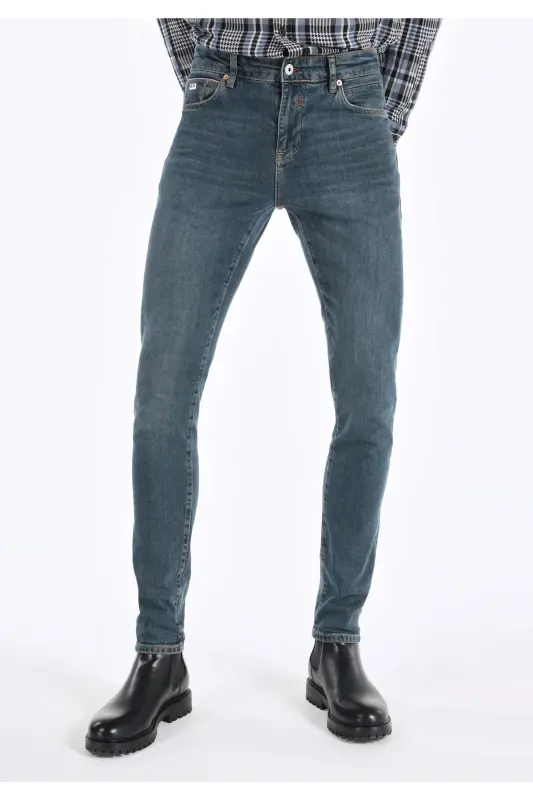 041 Danny Slim Fit Pastki Bel To'g'ri Oyoqli Erkaklar Jinsi Shimini - 4
