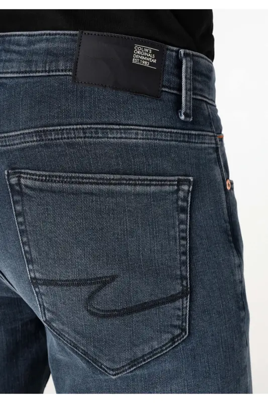 041 Danny Slim Fit Pastki Bel To'g'ri Oyoqli To'q Movi Erkaklar Shimlari - 6