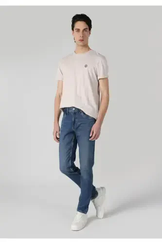 041 Danny Slim Fit Pastki Bel Tor To'qima Ko'k Erkaklar Shimini - 1