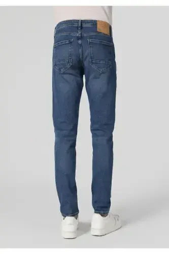 041 Danny Slim Fit Pastki Bel Tor To'qima Ko'k Erkaklar Shimini - COLIN’S (1)