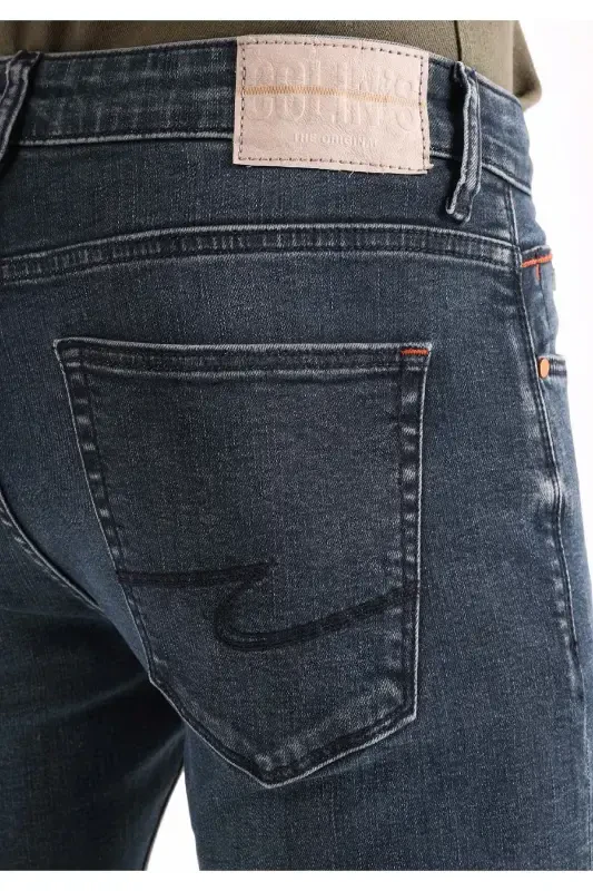 041 Мужские брюки Danny Slim Fit с низкой посадкой, прямые, темно-синие - 5