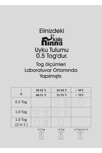 0.5 Tog (kısa Kollu) Yazlık Bebek Ve Çocuk Uyku Tulumu - Elephant Love - 3