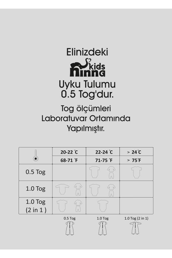 0,5 Tog (Qisqa Yengli) Yozgi Chaqaloq Va Bolalar Uyqu Xalati - Fil Sevgi - 3