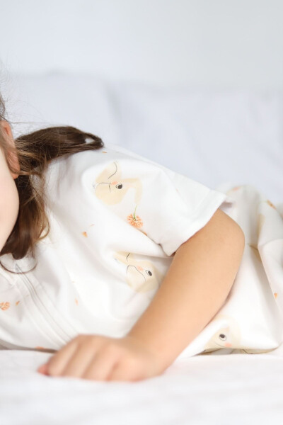 0,5 Tog (Qisqa Yengli) Yozgi Chaqaloq Va Bolalar Uyqu Xalati - Fil Sevgi - 4