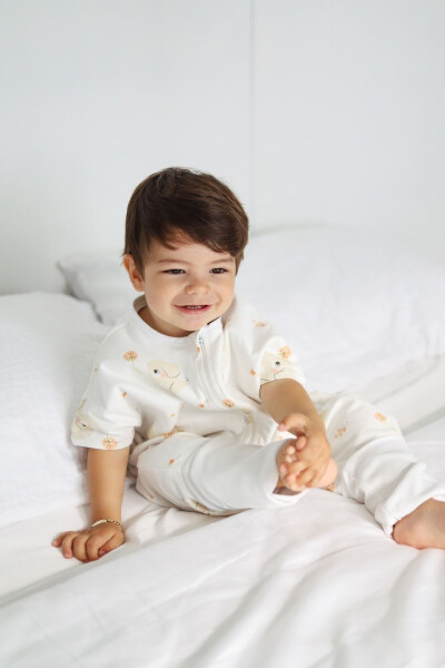 0,5 Tog (Qisqa Yengli) Yozgi Chaqaloq Va Bolalar Uyqu Xalati - Fil Sevgi - NINNA KIDS