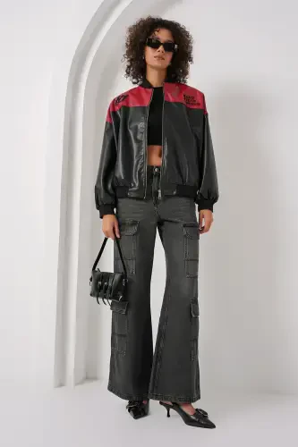 0698 Bosma sun'iy charm bomber kurtka - Bordo-BORDO - BIGDART (1)