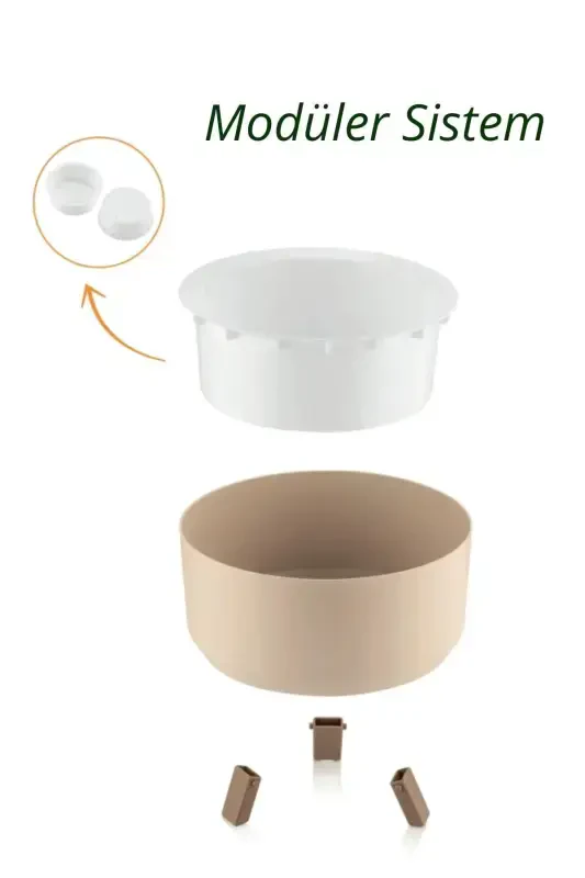 0,7 Litr 15cm Orbita Gultuvak Oyoqli Teshikli Suv o'tkazgichli Plastik Sukulent Binafsha Aranjman Gultuvagi-No1 ANTRASIT - 3