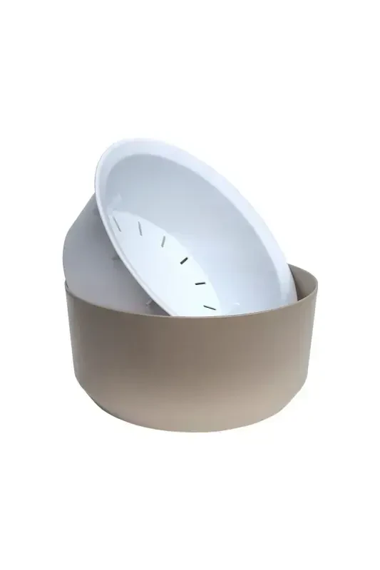 0,7 Litr 15cm Orbita Gultuvak Oyoqli Tesikli Suv oʻtkazgichli Plastik Sukulent Binafsha Aranjman Gultuvagi-No1 BEJ - 4