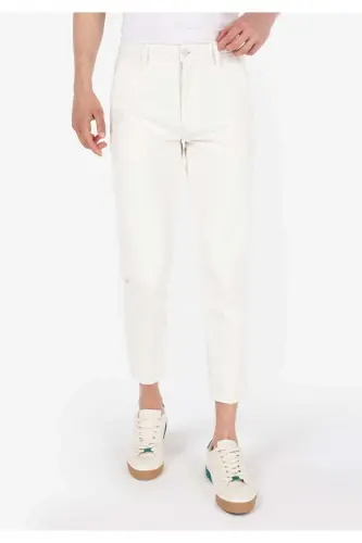 079 Aster relaxed fit, high waist straight leg, natural men's trousers. - 4