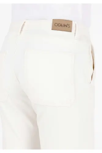 079 Aster relaxed fit, high waist straight leg, natural men's trousers. - 6