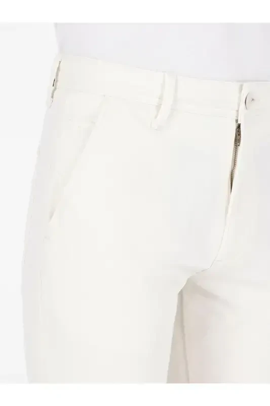 079 Aster relaxed fit, high waist straight leg, natural men's trousers. - 5