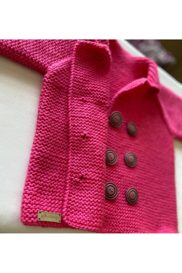 1-2 YEARS OLD GIRL BABY HAND MADE (HAND-KNITTED) CARDIGAN -BABY WOOL - 1