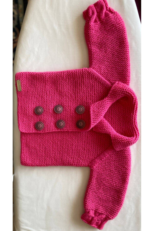 1-2 YEARS OLD GIRL BABY HAND MADE (HAND-KNITTED) CARDIGAN -BABY WOOL - 2