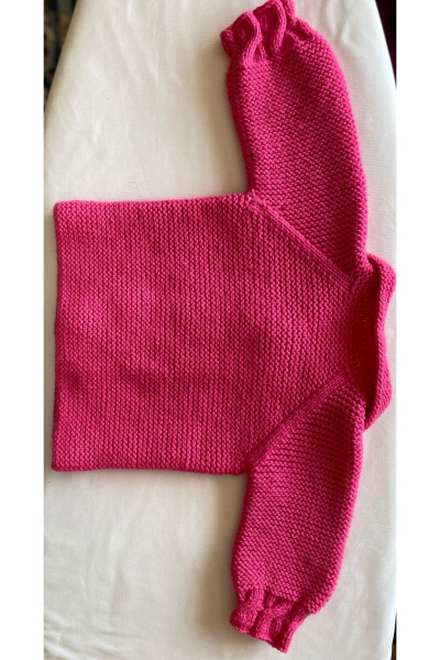 1-2 YEARS OLD GIRL BABY HAND MADE (HAND-KNITTED) CARDIGAN -BABY WOOL - 3