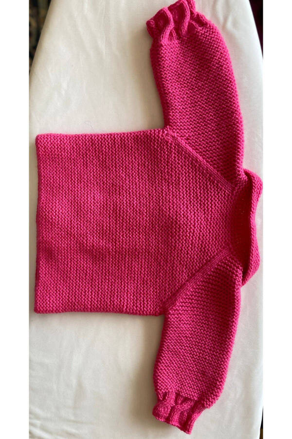 1-2 YEARS OLD GIRL BABY HAND MADE (HAND-KNITTED) CARDIGAN -BABY WOOL - 3