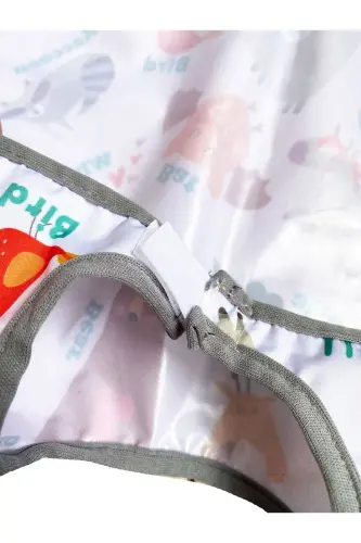 1-3 года, зоо, водонепроницаемый, на липучке, с карманом, машинная стирка, короткий рукав, детский/малышковый нагрудник - 6