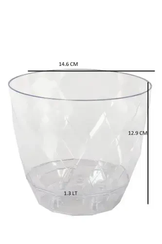 1. 3 Litr 14,6x12,9sm Orkide Guldoni Baklava Naqshli Plastik Kristalli Yakamoz Orkide Guldoni No2-1.3 LT - 4