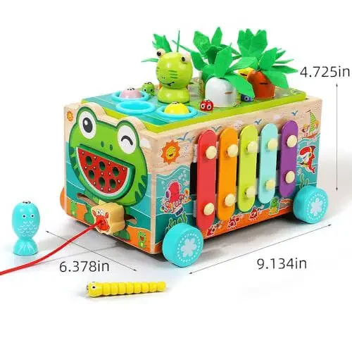 JAUNTY Toddler Wooden Montessori Toy for 1 2 3 Year Old Toys, Educational Stem Toy for Baby Boys Girls 18 Months+, Preschool Learning Fine Motor Skill First 1st Birthday Gifts for Kids Girl Boy 1-3 - 2