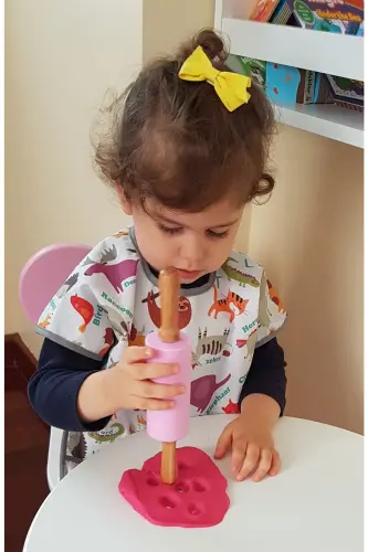1-3 Yaş, Zoo Sıvı Geçirmez, Cırtlı, Cepli, Makinede Yıkanabilir, Yarım Kollu Bebek/çocuk Mama Önlüğü - 4