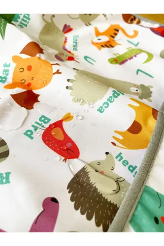 1-3 Yaş, Zoo Sıvı Geçirmez, Cırtlı, Cepli, Makinede Yıkanabilir, Yarım Kollu Bebek/çocuk Mama Önlüğü - 5