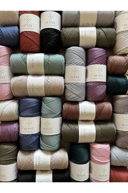 1. 5 Mm - 100 gr Polyester Macrame Rope Ecru 150 M Polyester Macrame Rope Placemat Rope and Bag Yarn-Ecru - 4