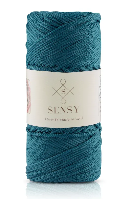 1. 5 Mm - 100 gr Polyester Macrame Rope Petrol Blue - 5