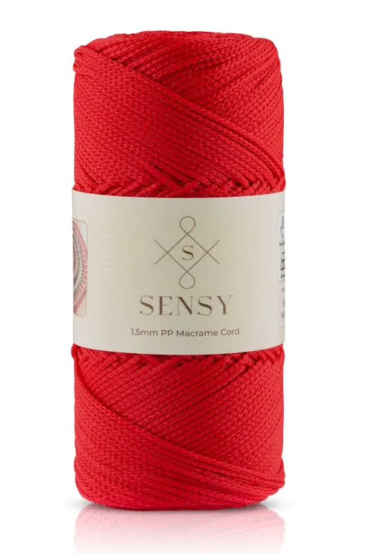 1. 5 Mm - 100 gr Polyester Macrame Rope Red 150 - 1