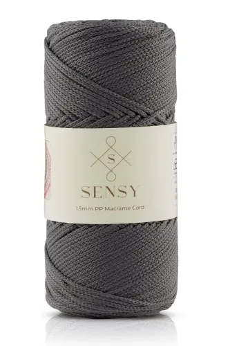 1. 5 Mm - 100 gr Polyester Macrame Yarn Dark Gray 150 M Polyester Macrame Cord Placemat Yarn And Bag Yarn-Dark Gray 