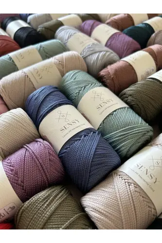 1. 5 Mm - 100 gr Polyester Macrame Yarn Dark Gray 150 M Polyester Macrame Cord Placemat Yarn And Bag Yarn-Dark Gray - 4