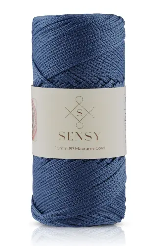 1. 5 Mm - 100 gr Polyester Macrame Yarn Denim Blue 150 M Polyester Macrame Yarn Placemat Yarn and Bag Yarn - Denim Blue 