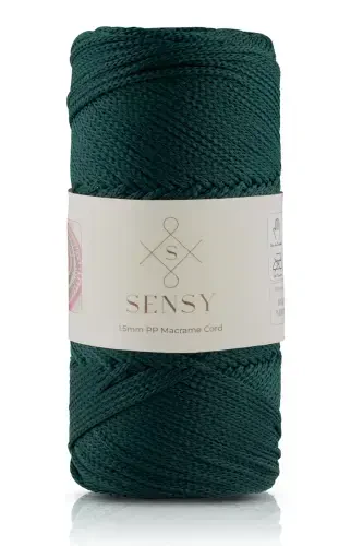 1. 5 Mm - 100 gr Polyester Macrame Yarn Green 150 M Polyester Macrame Yarn Placemat Yarn and Bag Yarn-Green - 1