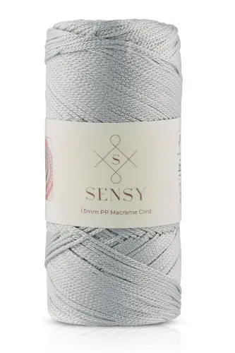 1. 5 Mm - 100 gr Polyester Macrame Yarn Light Gray 150 