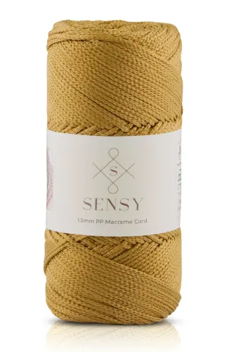 1. 5 Mm - 100 gr Polyester Macrame Yarn Mustard 150 M Polyester Macrame Yarn Placemat Yarn and Bag Yarn-Mustard - 1