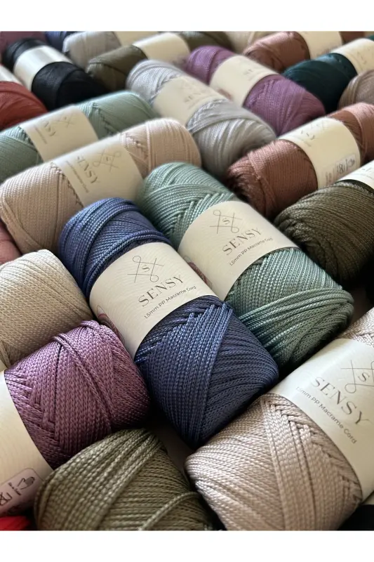 1. 5 Mm - 100 gr Polyester Makrame Ipi G'isht Rangi 150 M Polyester Makrame Ip Supla Ip Va Sumka Ipligi-G'isht Rangi - 4