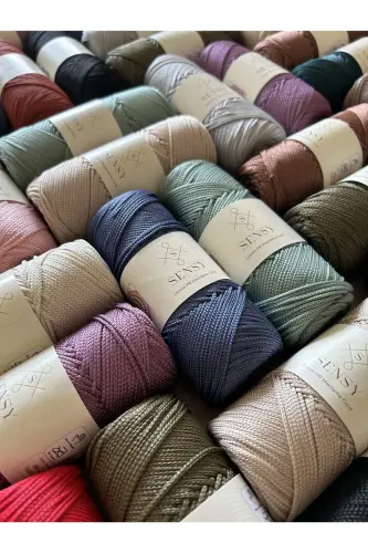 1. 5 Mm - 100 gr Polyester Makrame Ipi Kot Mavisi 150 M Polyester Makrame Ip Supla Ip Ve Çanta Ipi-Kot Mavisi - 5