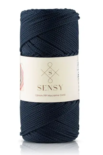 1. 5 Mm - 100 gr Polyester Makrame Ipi Lacivert 150 M Polyester Makrame Ip Supla Ip Ve Çanta Ipliği-Lacivert 