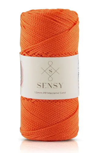 1. 5 Mm - 100 gr Polyester Makrame Ipi Portakal 150 M Polyester Makrame Ip Supla Ip Ve Çanta Ipliği-Portakal - 1