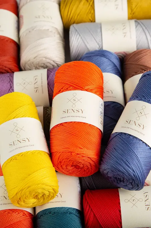 1. 5 Mm - 100 gr Polyester Makrame Ipi Portakal 150 M Polyester Makrame Ip Supla Ip Ve Çanta Ipliği-Portakal - 5