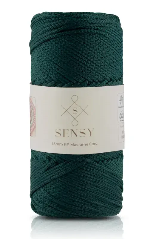 1. 5 Mm - 100 gr Polyester Makrame Ipi Yashil 150 M Polyester Makrame Ip Supla Ip Va Chanta Ipligi-Yashil - SENSY