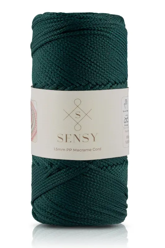 1. 5 Mm - 100 gr Polyester Makrame Ipi Yashil 150 M Polyester Makrame Ip Supla Ip Va Chanta Ipligi-Yashil - SENSY