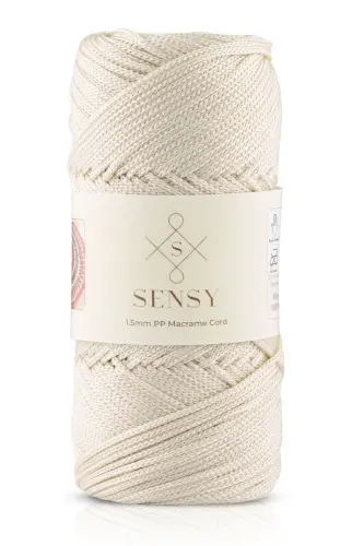 1. 5 Mm - 100 gr Polyester Makrome Ipi Ekru 150 M Polyester Makrome Ip Supla Ip Ve Çanta Ipliği-Ekru 