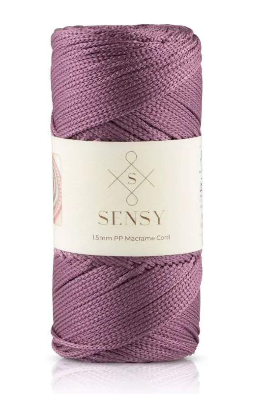 1. 5 Mm - 100 gr Polyester Makrome Ipi Mürdüm 150 M Polyester Makrome Ip Supla Ip Ve Çanta Ipliği-Mürdüm - SENSY
