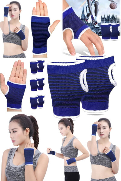 1 Çift Avuç Içi El Desteği Elastik Fitness Voleybol Unisex Sıkı Bilek Spor Bandaj Spor Eldivenleri - 3