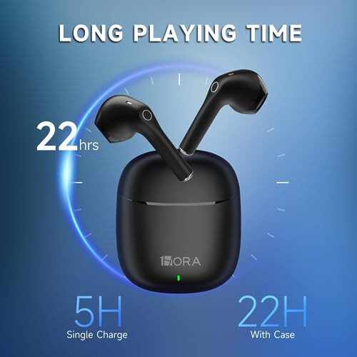 1 Hora 6 ta to'plam simsiz quloqchinlar Bluetooth 5.3, sport quloqchinlar chuqur basli quloq ichiga taqiladigan quloqchinlar, zaryadlovchi quti bilan premium ovoz, iPhone, Android smartfoni, planshet, noutbuk bilan mos keladi - 2